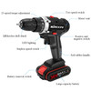 EU Plug 36V Multi-functional Electric Cordless Drill High-power Lithium Battery Wireless Rechargeable Hand Drills Brush Motor Home DIY Electric Power Tools