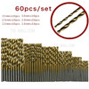 60PCS/Pack High Speed HSS Plating Titanium Twist Drill Bit Set Metric System 1.0-3.5mm