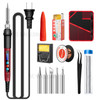 ANENG SL103 13Pcs 60W LCD Display Electric Soldering Iron Kit with Replaceable Welding Head Set - US Plug