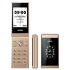 UNIWA X28 Dual SIM 2.8/1.77 inch Dual Screen Flip Phone 1200mAh Battery 2G Cellphone with Rear Camera - Gold