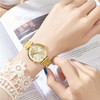 CIVO 8095 Luxury Rhinestone Analogue Women Quartz Watch Stainless Steel Strap Wrist Watch with Push Button Clasp - Gold