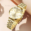 CIVO 8095 Luxury Rhinestone Analogue Women Quartz Watch Stainless Steel Strap Wrist Watch with Push Button Clasp - Gold