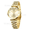 CIVO 8095 Luxury Rhinestone Analogue Women Quartz Watch Stainless Steel Strap Wrist Watch with Push Button Clasp - Gold