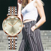 CIVO 8095 Fashion Women Shiny Rhinestone Decor Analogue Quartz Watch Stainless Steel Strap Wrist Watch - Rose Gold/Grey