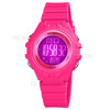 SKMEI 1716 Kids Digital Watch Sport 50M(5ATM) Waterproof 7 Colors LED Electrical Watch with Luminous Alarm for Boys Girls - Rose