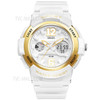 SMAEL 1632 Stylish Watch Multifunction Digital Wristwatch 50M Waterproof Sport Watch with Stopwatch/Backlit/Alarm for Women - Gold