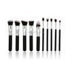 10 PCS Makeup Brushes Set Makeup Tool Powder Eyeshadow Pencil Cosmetic Set (Black Silver)