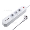 3 EU AC Outlets + 3 USB Charging Ports Socket 1.8m Power Strip, CE/RoHS Certification, EU Plug