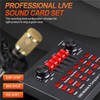 V8S BT Audio Mixer Multifunctional Cell Phone PC External Sound Card with 6 Sound Modes/12 Sound Effects for Live-Streaming Video Music Recording