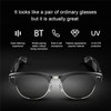 LEMONDA SMART E20 TWS Bluetooth Call Music Play Glasses Headset Anti-glare Smart Audio Glasses - Black