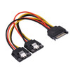 20cm 15 Pin Male to 2 x 15 Pin Female SATA  Power Supply Extension Cable