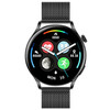 AK37pro 1.36inch Round Screen Bluetooth Call Fitness Bracelet Heart Rate Monitor Smart Watch, Mesh Strap - Black