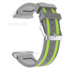 22mm Five Vertical Stripe Soft Silicone Watch Replacement Strap + Connector for Fitbit Ionic - Grey / Green