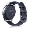 Carbon Fiber Texture 22mm Genuine Leather Watchband - All Black
