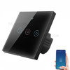 SMATRUL TMW401 Tuya WiFi 433MHZ Wireless Touch Wall Switch for Google Home Alexa EU Plug, 3 Gang WiFi - Black