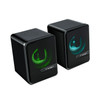 S3 2Pcs/Set Computer Speaker Desktop Wired Audio Player with Colorful Light for Notebook Mobile Phone - Black