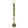 Outdoor Security Protection Black Monkey Fist Steel Ball Bearing Self Defense Lanyard Survival Key Chain(Black&Yellow)