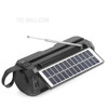 Solar Rechargeable Outdoor Bluetooth Speaker Radio Broadcasting Small Speaker Subwoofer Voice Box - Black