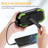 Portable IPX6 Waterproof Hand Crank Emergency Solar Radio Bluetooth Speaker with LED Light