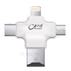 4 In 1 Micro SD TF Card Reader OTG Adapter for Lightning iOS/OS X/PC/Android - White