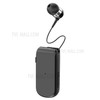 Business Wireless Bluetooth Headset Telescopic Type Collar Clip HD Sound Quality Earphone with Mic - Black