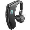 V9S Bluetooth Single-Ear (Monaural) Headset Business Style LED Display Wireless Headphone Earphone with Battery Charging Case - Black