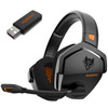 NUBWO G06 Wireless Gaming Headset with Noise Reduction Microphone 2.4G Bluetooth Headphone Stereo Earphone Composition with PC, Laptops, PS4, PS5, Nintendo Switch - Orange