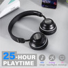 SUPEREQ S2 Bluetooth Active Noise Canceling On-Ear Headphones HD Sound Foldable Headset - Black