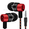 Braided Wiring In-ear Plating Headset 3.5mm Jack for Mobile Phones - Red