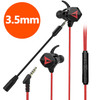 G5 3.5mm Wired In-ear Gaming Headphone Mobile PC Gamer Earphone with Ear Hooks - Black  /  Red
