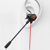G5 3.5mm Wired In-ear Gaming Headphone Mobile PC Gamer Earphone with Ear Hooks - Black  /  Red