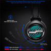 T-WOLF H130 Gaming Headset with Colorful Light/Noise-Canceling Microphone Wired Lightweight Headphone Stretchable Earphone with 3.5mm Jack for Laptop Computer