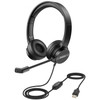 EKSA H12E USB Wired Over-ear Headphone Call Operator ENC Noise-cancelling Headset with Rotatable Microphone