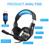 Professional Gaming Headset Stereo Sound Adjustable Earphone with Noise Canceling Microphone Wired Headphone with Volume Control Button for Computers Tablets Laptops