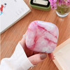 For Beats Fit Pro Bluetooth Earphone Hard PC Protective Case Marble Pattern Anti-drop Dustproof Cover - Pink/White