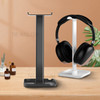 JD064 Multifunction Headset Stand Metal Headphone Hanger Desktop Tablet Cell Phone Holder - Black