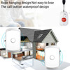 C20 Elderly Monitoring Alarm Home EU Plug Wireless Caregiver Pager Smart Call System Senior Personal Buzzer Alarm 1 Call Button and 2 Receivers - Silver