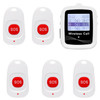 CTW07 EU Plug Wireless Elderly Emergency Alert Bell System with 5 SOS Call Buttons and 1 Digital Screen Receiver - White