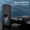 T1 Bluetooth 5.0 Receiver Transmitter with Display Screen Mini USB 3.5mm Audio Wireless Adapter for TV PC Car Headphone