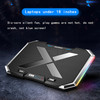 NUOXI Q8 Gaming Laptop Cooling Fan Silent Notebook Cooler Stand with Dual USB Ports RGB Lighting 7 Speed Heights Adjustable