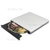 External DVD CD Drive Portable Aluminum Alloy Rewriter Burner High Speed Data Transfer for Laptop PC