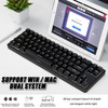 AJAZZ K680T Wireless Bluetooth Mechanical Keyboard Type-C 68 Keys with Anti-Ghosting Backlight - Black