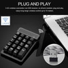2.4Ghz Wireless 19 Keys Numeric Keypad Mechanical Feel Number Pad Keyboard for Laptop Desktop PC Notebook - Black