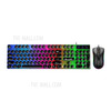 D290 Keyboard and Mouse Combo with Wired 104 Keys Backlight Punk Keyboard Wired Colorful 3D Mouse - Black