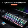 HJK917 Wired Gaming Mechanical Keyboard with 87 Keys Backlight Effect Keyboard for Laptop/PC with OUTEMU Blue Switches - Black