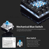 Ajazz AK33 82 Keys USB Wired Mechanical Keyboard Monochromatic Backlight Gaming Keyboard Black with Blue Switches - Black