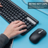 2.4G Bluetooth Wireless Keyboard Mouse Set Ergonomic Combo Quiet Operation Auto Sleep Function Round Key Caps - Black