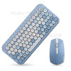 MOFII Honey Wireless Keyboard and Mouse Combo with 83-Key Cute Honeycomb Keycaps, 2.4GHz Dropout-Free Connection - Blue