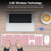 T-WOLF TF770 2.4G Wireless Keyboard Mouse Round Keycap Comfortable Mute Typing Keyboard Mouse Set - Blue