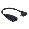 19cm 90 Degree Micro HDMI Left-toward Male to HDMI Female Cable Adapter(Black)